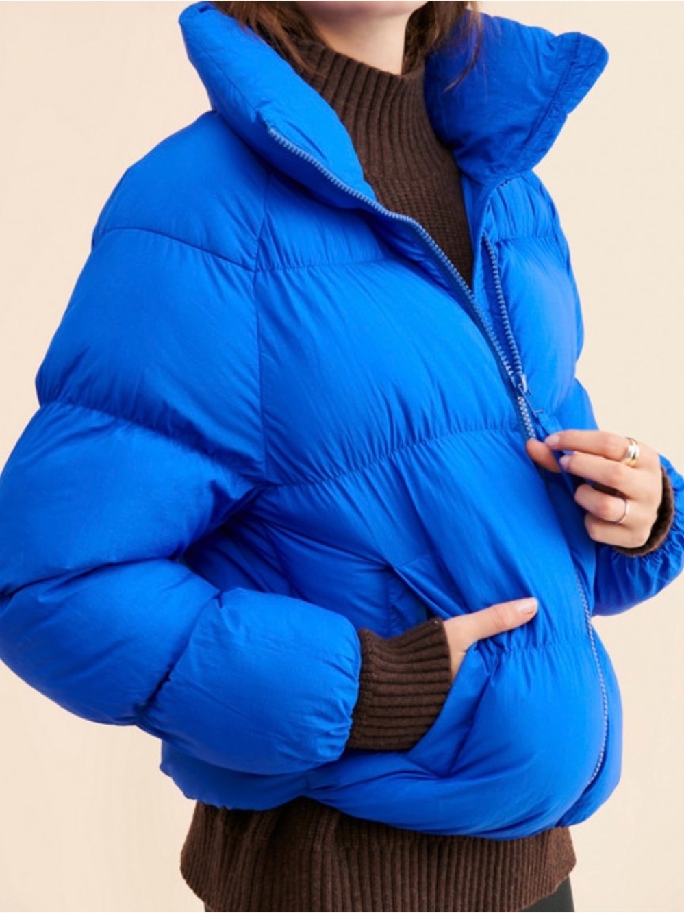 OOF Wear Liz Puffer Jacket - Blue- Women's Insulated Coat. Size 46 (US 10)